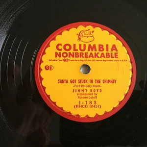 78 RPM Holiday JIMMY BOYD Santa Got Stuck in the Chimney Columbia J183 E+ - Picture 1 of 6