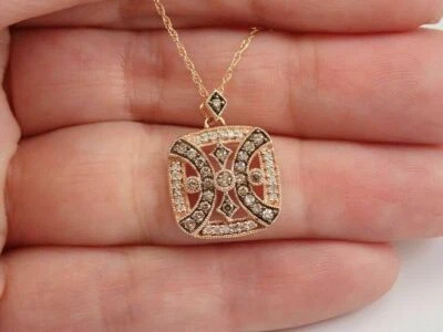 1.20Ct Round Cut VVS1 Diamond Cluster Pendant 14K Rose Gold Finish 18 Free Chain - Image 1 of 4