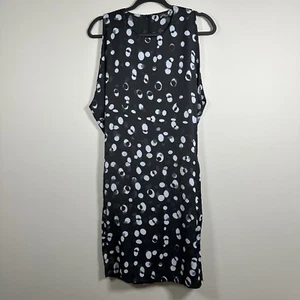 Vince XSmall Black Polka Dot Tie Waist Sleeveless Knee Length Dress - Picture 1 of 9
