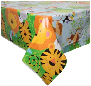 Animal Jungle Plastic Party TableCover~Birthday Decorations Party Supplies~Cloth - Picture 1 of 4