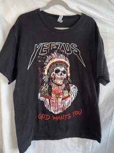 Yeezus God Wants You T-Shirt XL Alstyle Skull Chief Graphic Tee Cotton - Afbeelding 1 van 5