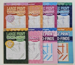 8 Large Print Word-Finds Puzzle Books Kappa Games Vol #457-464 ~ Search,Hunt - Picture 1 of 11