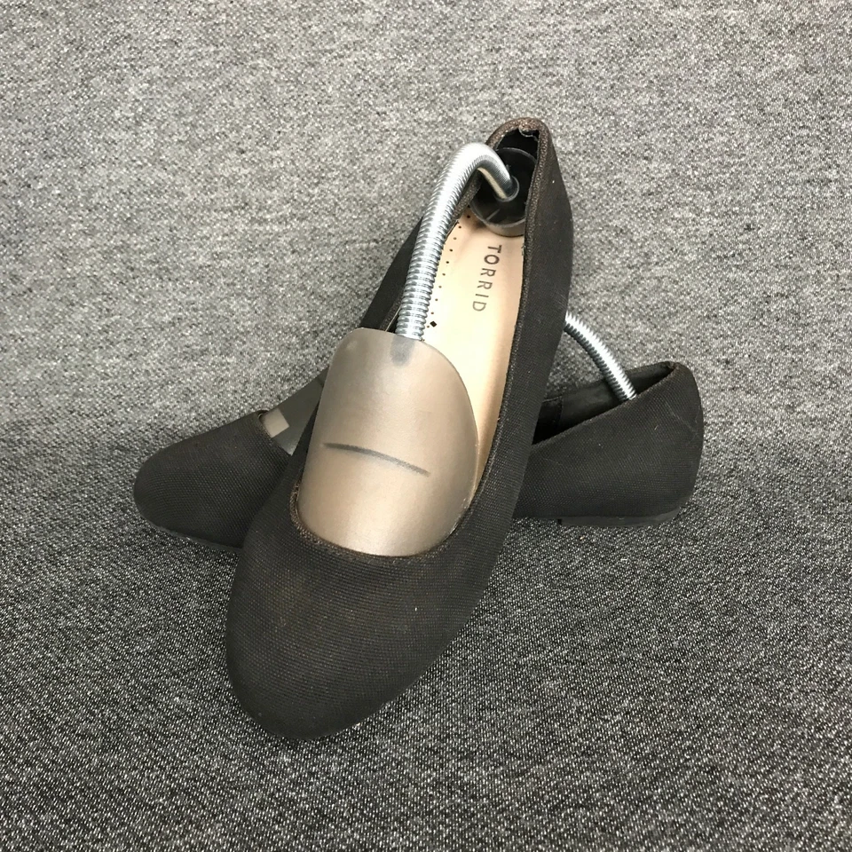 Zapatos planos informales cómodos sin cordones de ballet de lona negros TORRID para mujer talla 12 Foto 1 de 4