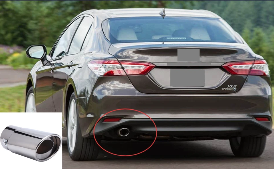 Stainless Steel Car Rear Exhaust TailPipe Muffler Tip For 2007-2022 Toyota Camry - Imagem 1 de 4
