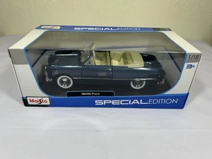 1949 Ford Convertible Blue 1:18 Maisto Exclusive Style Special Edition - Picture 1 of 4