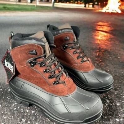 Bota Totes Mammoth Masculina Tamanho 8 Pato Couro Camurça Impermeável Isolada - Marrom - Imagem 1 de 4