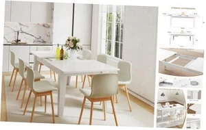 Expandable Dining Table, Large Wood Dining Table for 6-12, 70.87"-106.5" - Picture 1 of 8