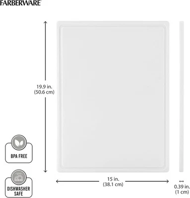 FARBERWARE Extra-Large Plastic Cutting Board, 15x20 Inch Dishwasher-Safe - Image 1 of 4