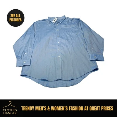 NWT Lands End Oxford Shirt Mens 17-33 Blue Long Sleeve Regular Fit Button Up - Image 1 of 4