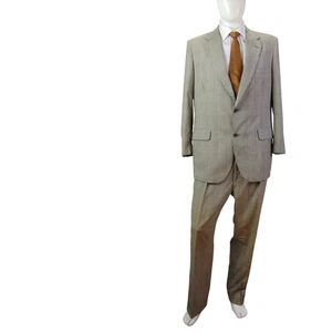 Brooks Brothers 43L 37W 2-Piece Wool Suit Gray Glen Plaid – Made in USA - Picture 1 of 18