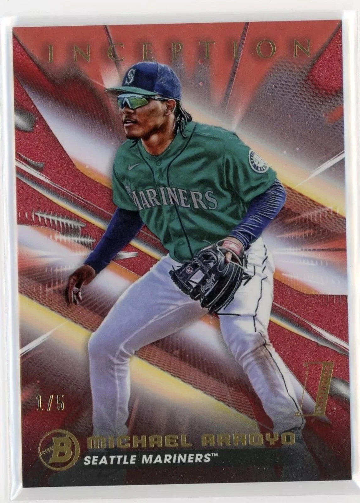 2023 Bowman Inception 1st Michael Arroyo Red Foil Rookie Seattle Mariners /5