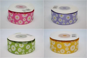 Ripsband Gänseblümchen 25 mm breit x 10 m lang - Farbe wählbar - Bild 1 von 6