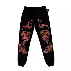 Neu mit Etikett schwarz Craft Cult Reaper Schmetterling Schädel Gothic Emo Jogger Jogginghose Größe L - Bild 1 von 3