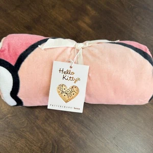 POTTERY BARN TEEN HELLO KITTY STRIPE SPF 50+ COTTON BEACH TOWEL 32 X 64" ~ MULTI - Picture 1 of 8