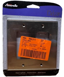 New Amerelle 70RRBN Moderne Wallplate 2 Rocker Cast Metal Brushed Nickel 1 V - Picture 1 of 1