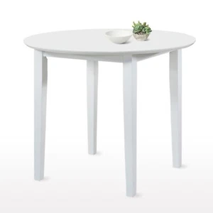 Kings Brand Furniture – 36" Round Modern Wooden Dining Table for Kitchen, White - Picture 1 of 6