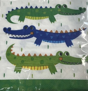 Alligator Party Lunch Paper Napkins 16 Pack Party Tableware Decorations - Picture 1 of 2