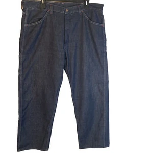 Montgomery Wards Men's Blue Carpenter Jeans Size 40 x 29 Lite Weight - Picture 1 of 14
