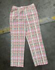 Vintage 70s Colorful Bright Plaid high Waisted Trousers 