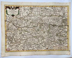 AUSTRIA 1684 GIACOMO DE ROSSI-CANTELLI DA VIGNOLA INUSUAL MAPA ANTIGUO GRANDE - Imagen 1 de 11