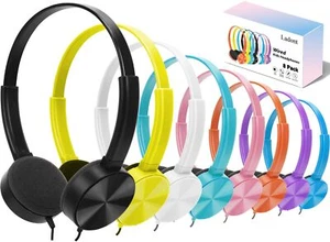8 Pack Kids Headphones Bulk for Classroom School Students Durable Wholesale C... - Picture 1 of 9