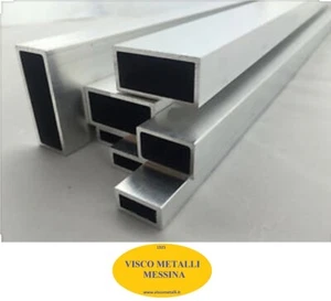 Tubo rettangolare Alluminio 6060 mm 50x25x2,0 - 1 mt - fresa tornio hobby casa - Imagen 1 de 1