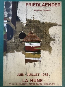 Poster mostra vintage Friedlaender per La Hune, 1978 - Foto 1 di 4