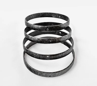 4 anciens Cerclages de Roue en fer forgé - Photo 1/4