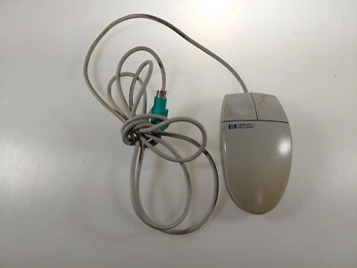 Vtg EUC HP 2-Button Wired PC Mouse 6-Pin mini-DIN PS/2 Connector M-S34 5182-8864 - Image 1 of 4