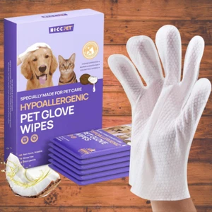 PET Cleaning Deodorizing Bathing Wipes for Dogs & Cats, Hypoallergenic Glove - Picture 1 of 8
