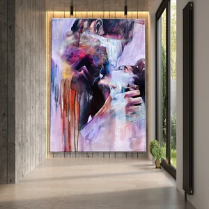 Couple Abstract Art Canvas Painting Canvas Wall Art Home Decor Posters Prints - Picture 1 of 13