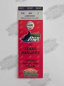1999 Texas Rangers at Tampa Bay Devil Rays Ticket 5/25/99 - Picture 1 of 2