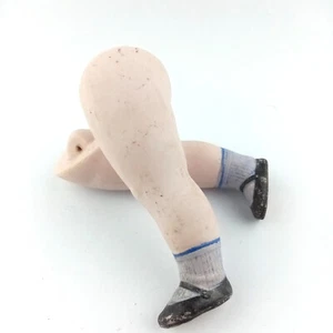 Antique dollhouse doll legs, porcelain, 3.3", 653-4, elastic fixing, Germany - Picture 1 of 8