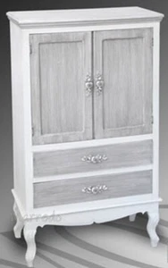 MOBILE CREDENZA h120*70*35cm CUCINA SALOTTO BAGNO LEGNO SHABBY CHIC ARGENTO GRIG - Foto 1 di 1