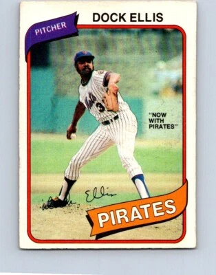 VINTAGE BASEBALL CARD O-PEE-CHEE 1980 PITTSBURGH PIRATES DOCK ELLIS  NO315 - Image 1 of 2