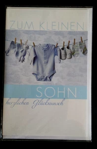 Glückwunschkarte GEBURT BABY Zum kleinen Sohn herzlichen Glückwunsch Neu - Bild 1 von 1