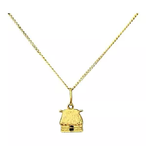9ct 9k Yellow Gold Hut Charm Pendant 1.46 Grams. Brand New - Picture 1 of 7