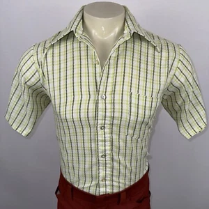 Vintage 60s Towncraft Shirt Penneys Penn Prest MCM Rockabilly Disco Mens Medium - Picture 1 of 13
