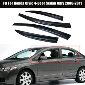 For Honda Civic Sedan 06-11 Side Window Visor Sun Rain Deflectors Vent Guards - Picture 1 of 17