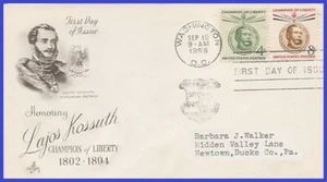 USA3 #1118 ADDR ARTCRAFT FDC Combo2 Lajos Kossuth - Imagen 1 de 1