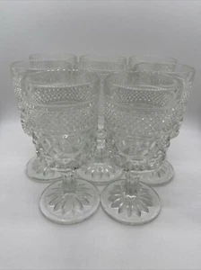 Set 8 Kelche Wasser Wein Vintage Anchor Hocking Gläser 5 3/8" Wexford geschliffenes Glas - Bild 1 von 5