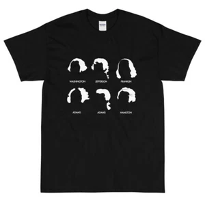 American Revolution T-Shirt White Washington Hamilton Jefferson Adams Franklin - Imagen 1 de 5