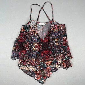 Abercrombie & Fitch Cami Tank Top Womens Large Layered Floral Sheer Fairy Boho - Picture 1 of 18