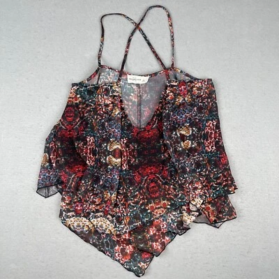 Camiseta sin mangas Abercrombie & Fitch Cami para mujer grande en capas floral transparente boho hippie Foto 1 de 4