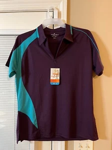 New NWT Ladies Pin High Golf Blackberry Wine Aruba Grn Zipper Polo Swing Dry XXL - Picture 1 of 5