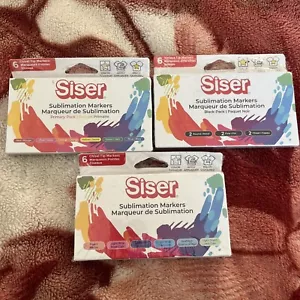 Set Of 18 Siser Sublimation Markers Primary Pastel And Black Chisel Round Fine - Picture 1 of 4