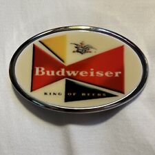 Budweiser King of Beers Bowtie Logo Enamel & Stainless Steel Oval Belt Buckle