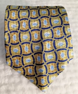 Pfizer drug company Promotional Mens Tie Necktie Geometric Gold/ Blue - Picture 1 of 4