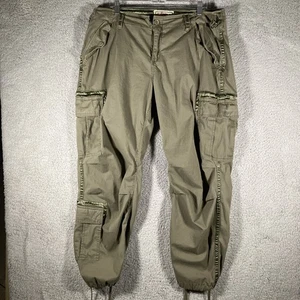 Pantalones cargo de paracaídas Abercrombie & Fitch para hombre 33 (37 real) verde militar - Imagen 1 de 23
