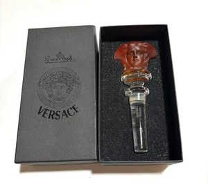 Rosenthal Versace Medusakopf mattiert Rotweinflasche Topper Stopfen in Box - Bild 1 von 3